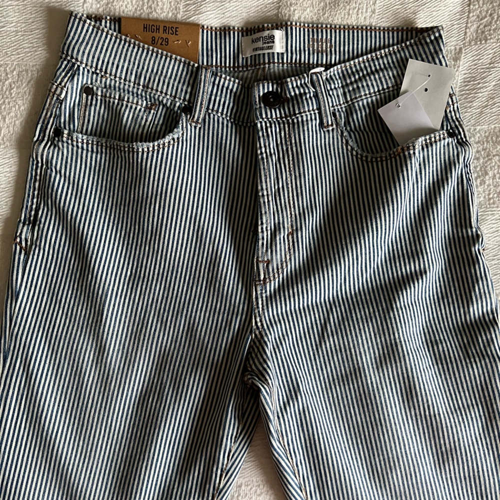 Women’s striped denim jeans
